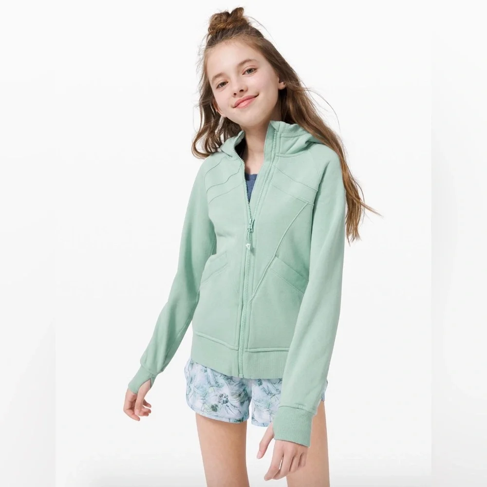 Ivivva Full Zip Scuba Hoodie Bright Green Girl's Size 12 Lululemon